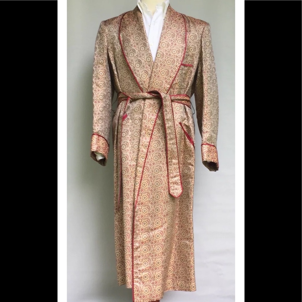 Sulka mens vintage paisley silk smoking robe s 40